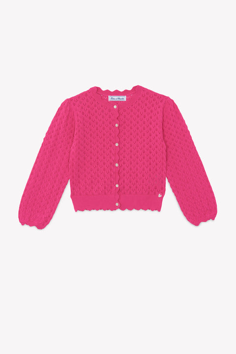 Cardigan - Rose coton ajouré - Image principale