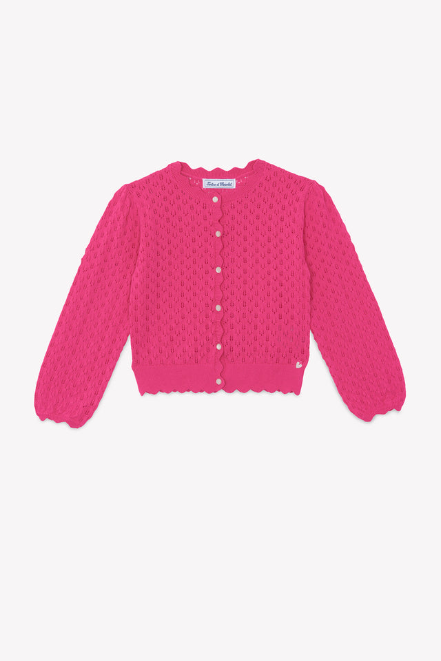 Cardigan - Rosa cotone traforato - Image principale