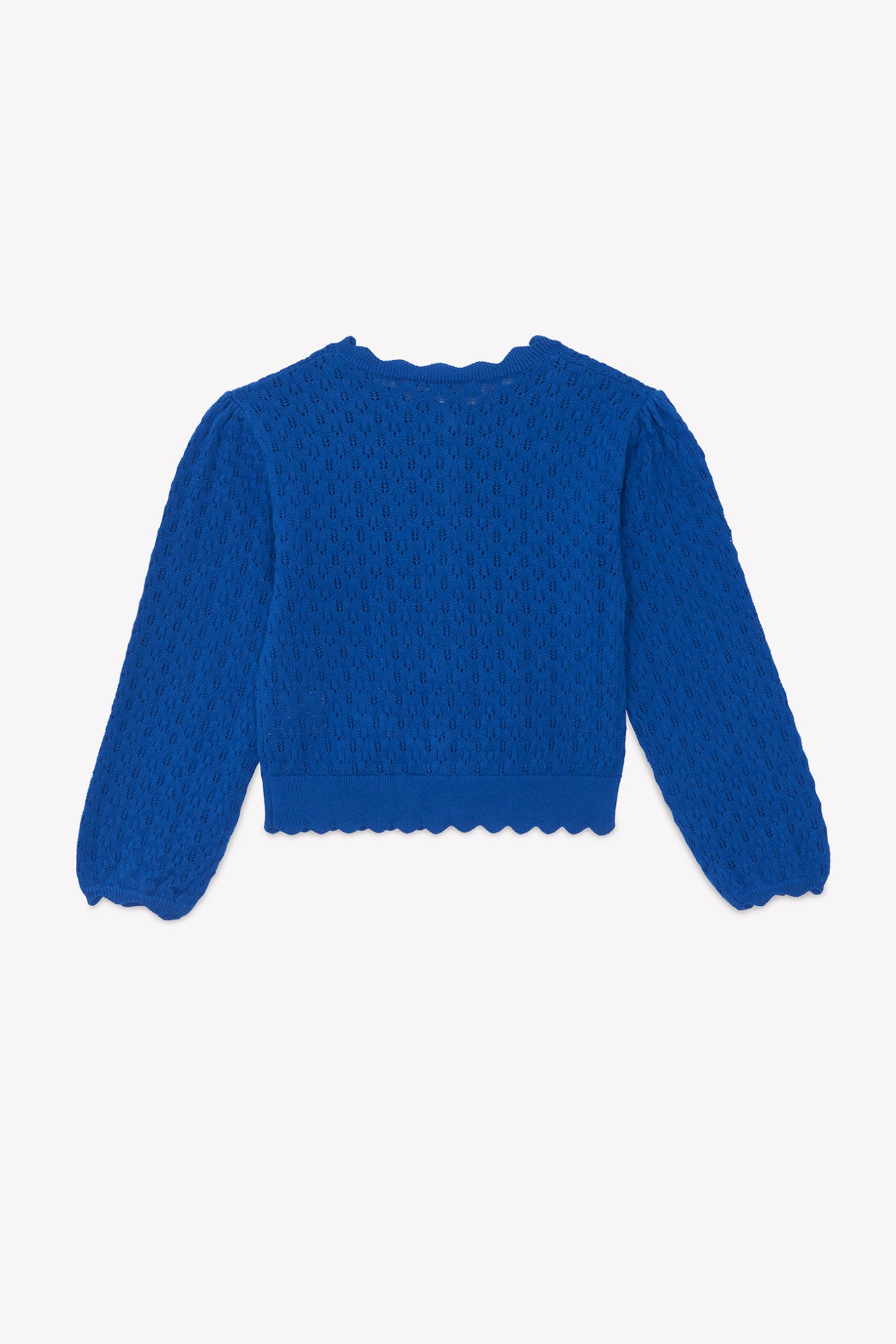 Strickjacke - Blau elektrisch durchbrochene Baumwolle