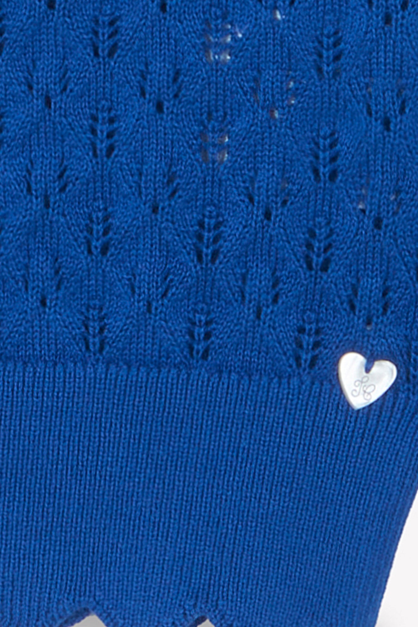 Strickjacke - Blau elektrisch durchbrochene Baumwolle