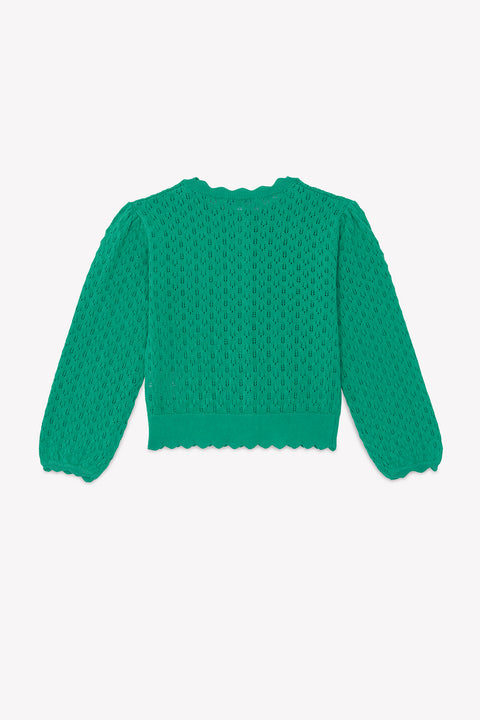 Vest - Groen opengewerkte katoen - Image principale