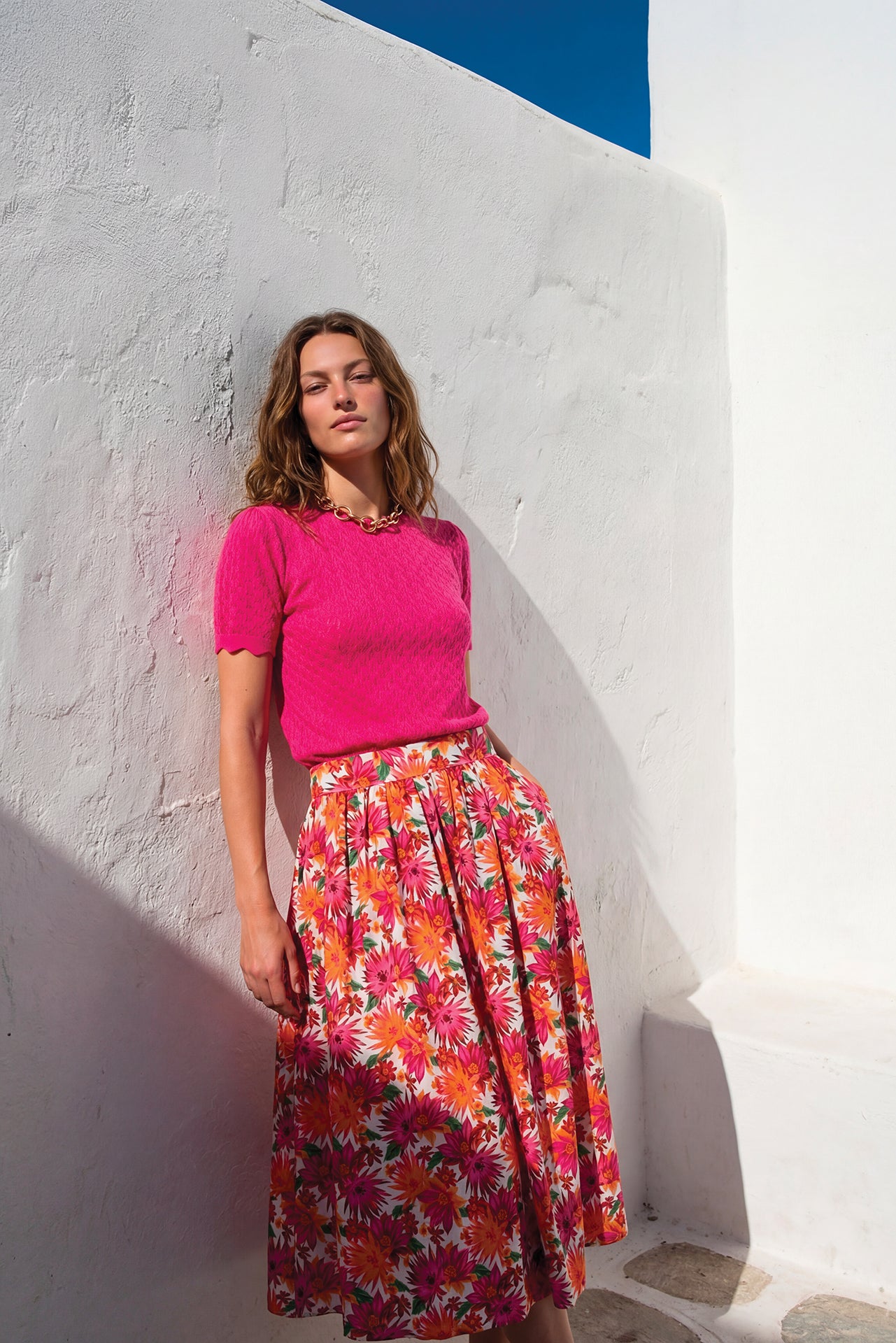 Maglia Donna -  Rosa cotone traforato