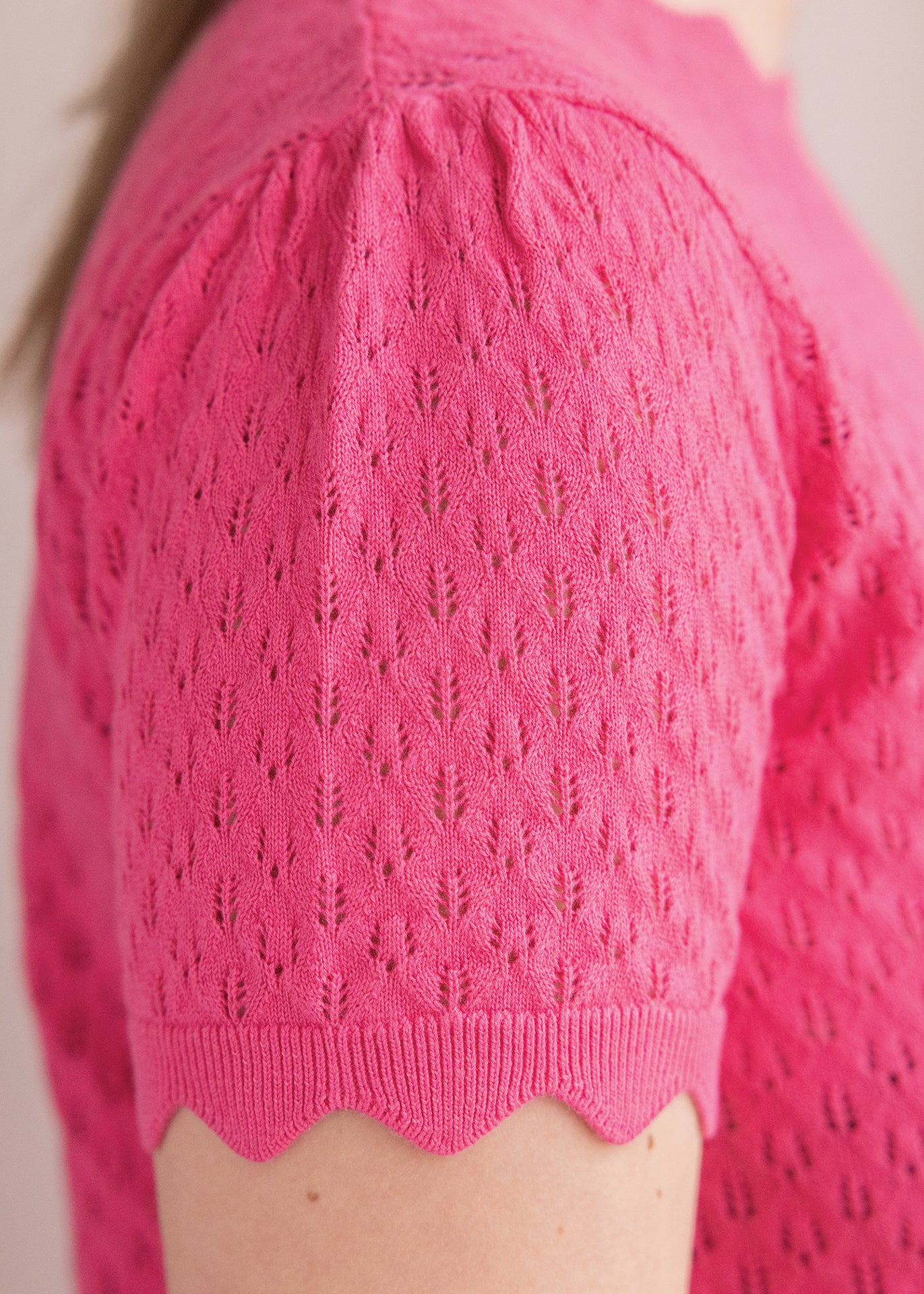 Maglia Donna -  Rosa cotone traforato