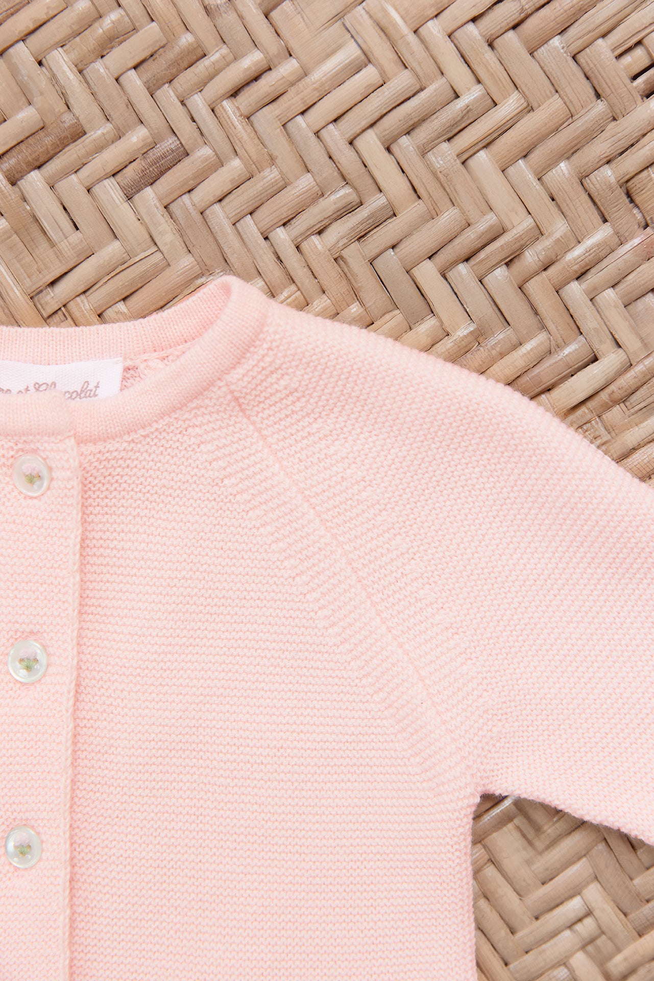 Chaqueta - Rosa algodon Cuello redondo