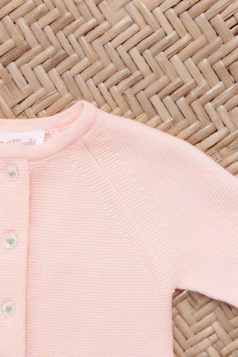 Gilet - Rose coton col rond - Image principale