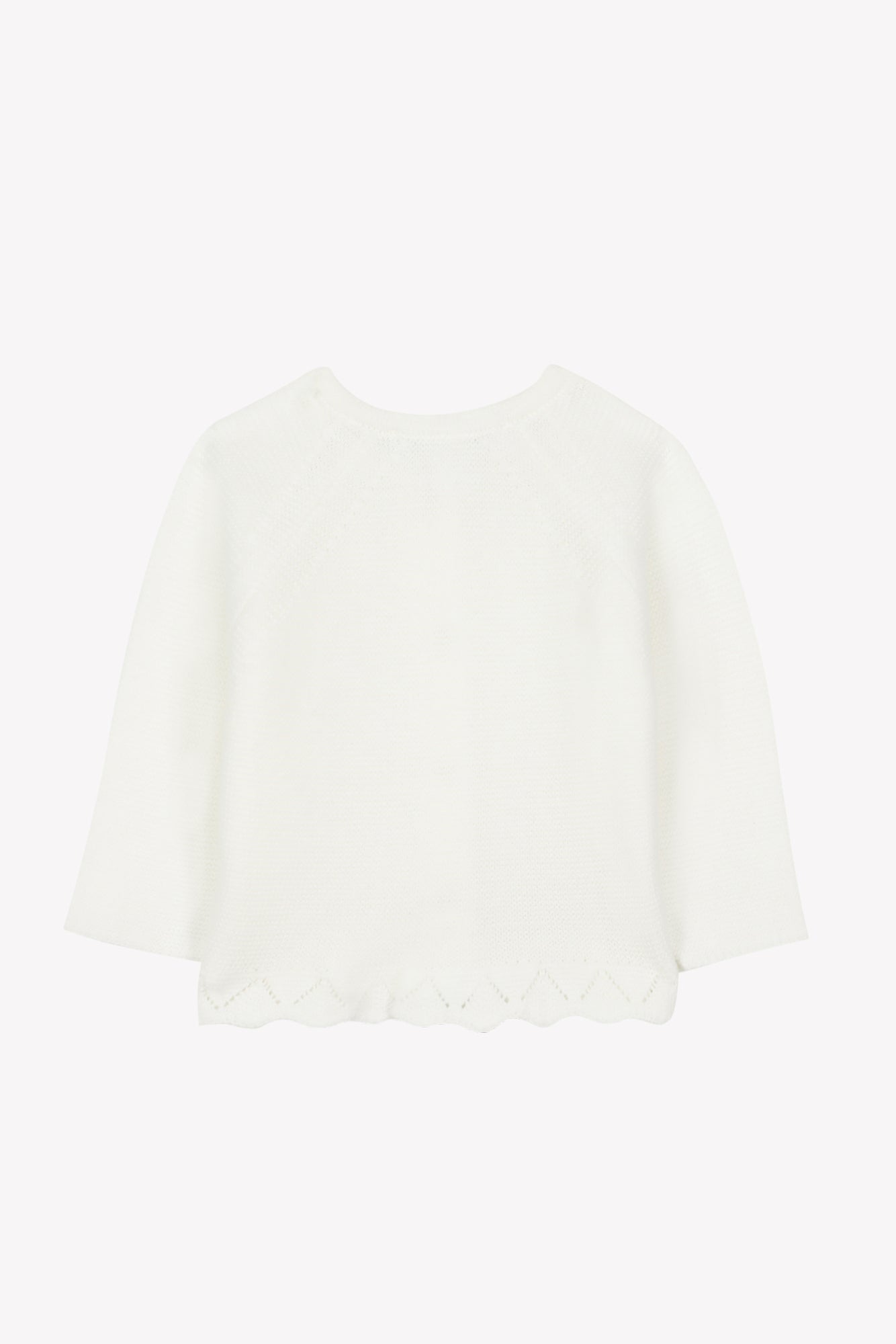 Strickjacke - Ecru durchbrochene Baumwolle