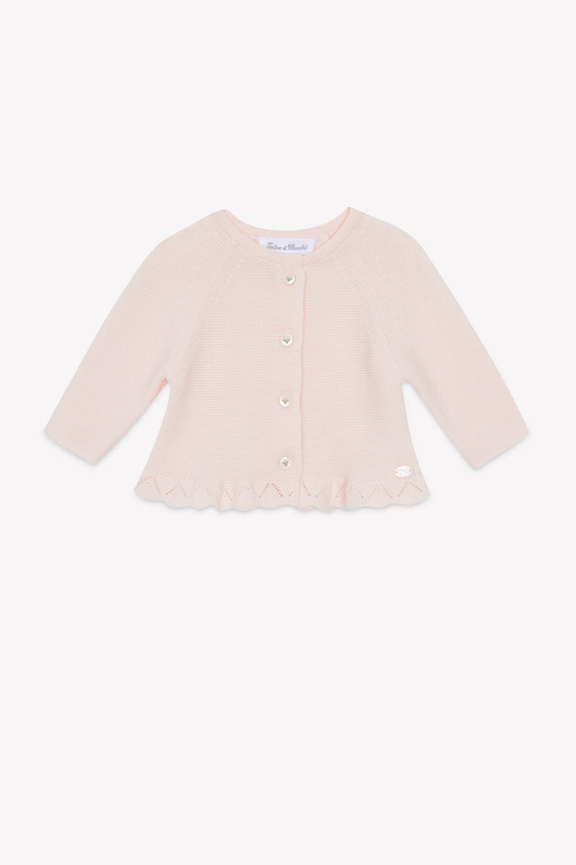 Gilet - Rosa cotone Colletto Girocollo - Image principale