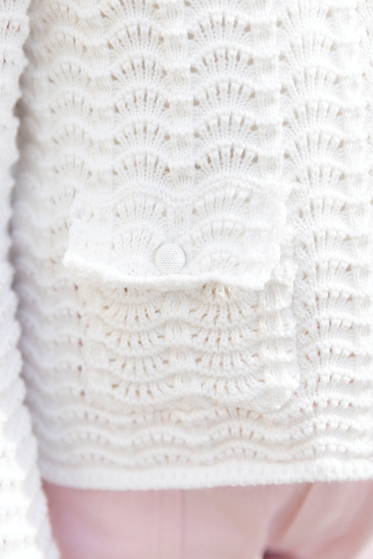 Cardigan - Ecru openwork cotton
