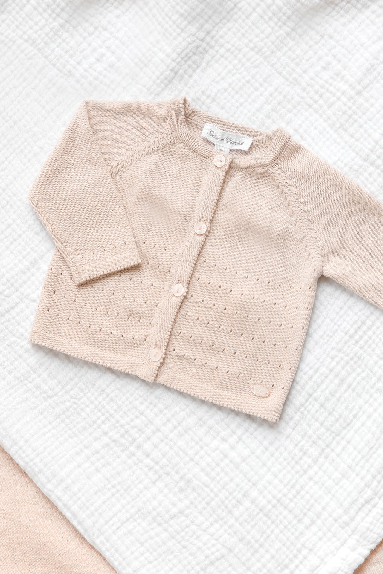 Cardigan - Beige heather openwork