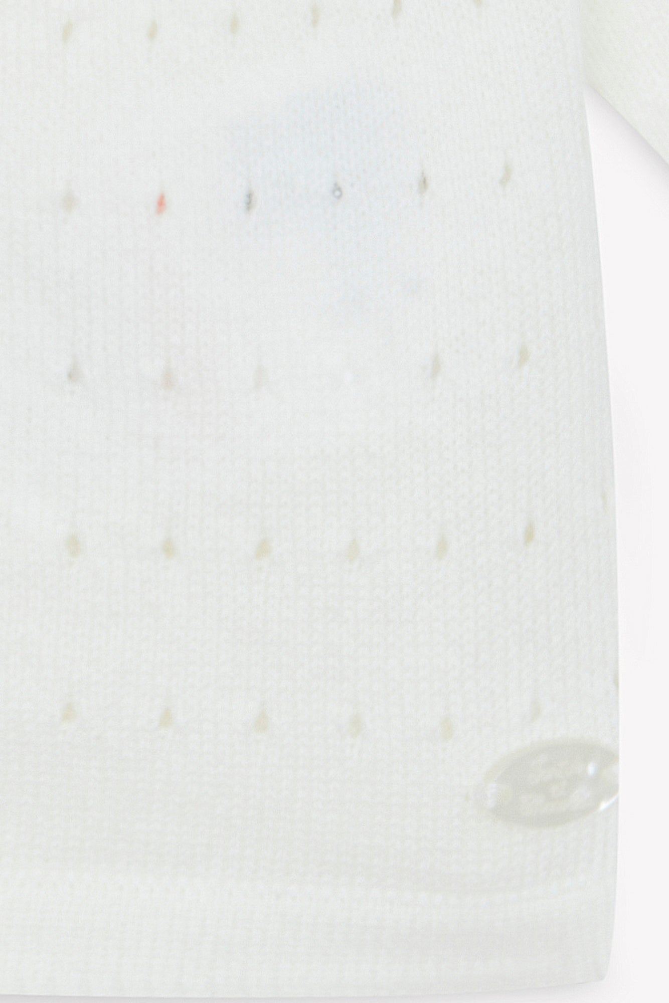 Cardigan - Ecru cotton Scalloped