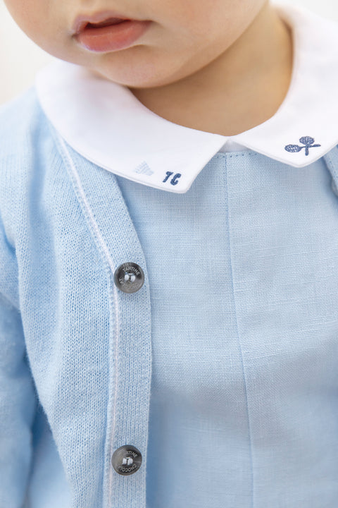 Gilet - Bleu nuage lin - Image principale