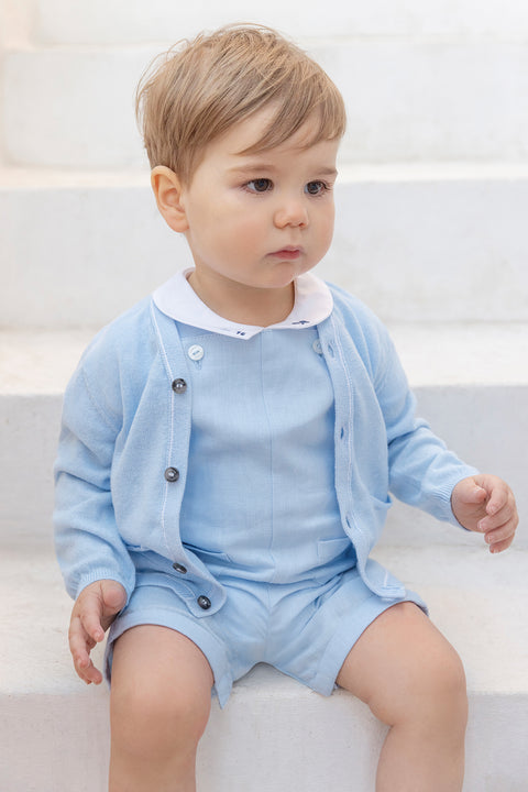 Dungaree short - Blue cloud Linen Ceremony - Image principale