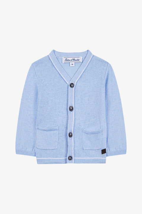 Gilet - Bleu nuage lin - Image principale