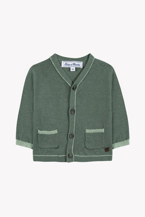Gilet - Lino kaki Colletto V - Image principale