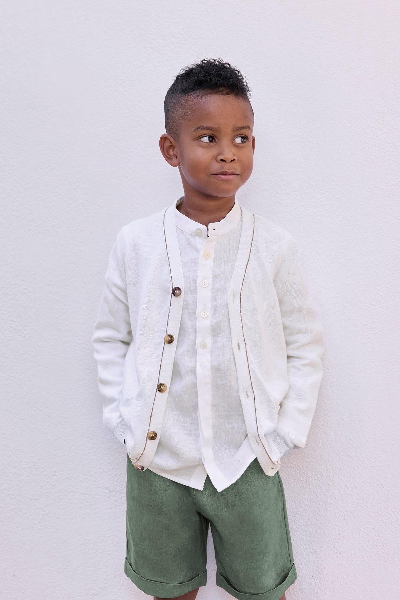 Chemise - Blanc lin col mao