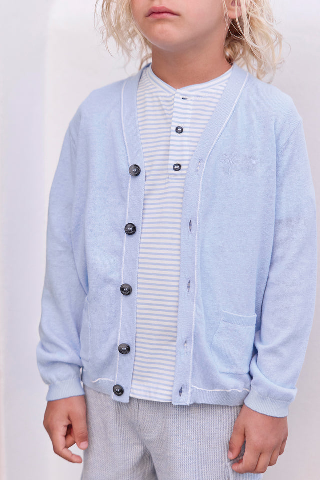 Gilet - Bleu nuage lin - Image principale