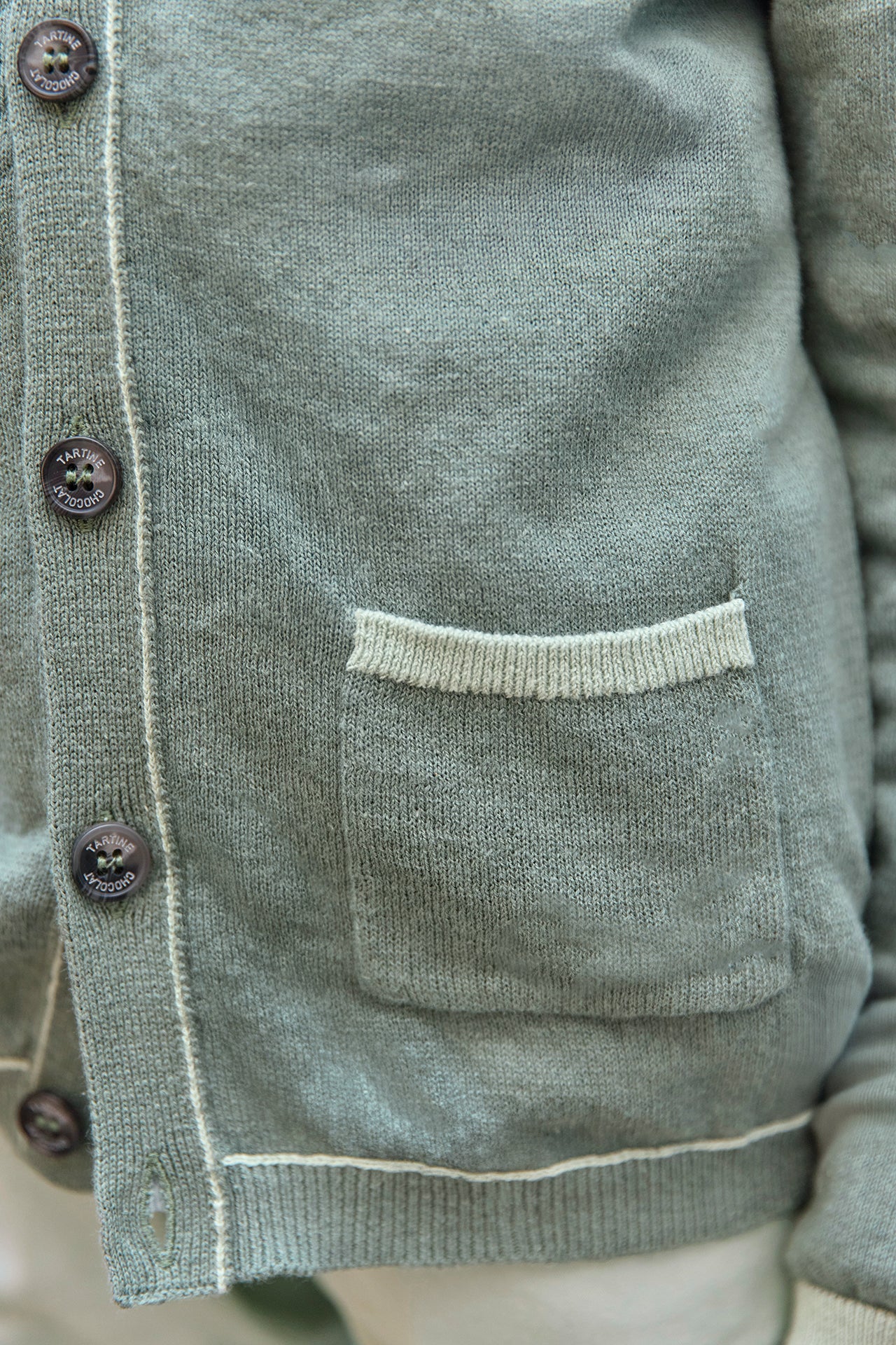 Weste - Khaki Leinen