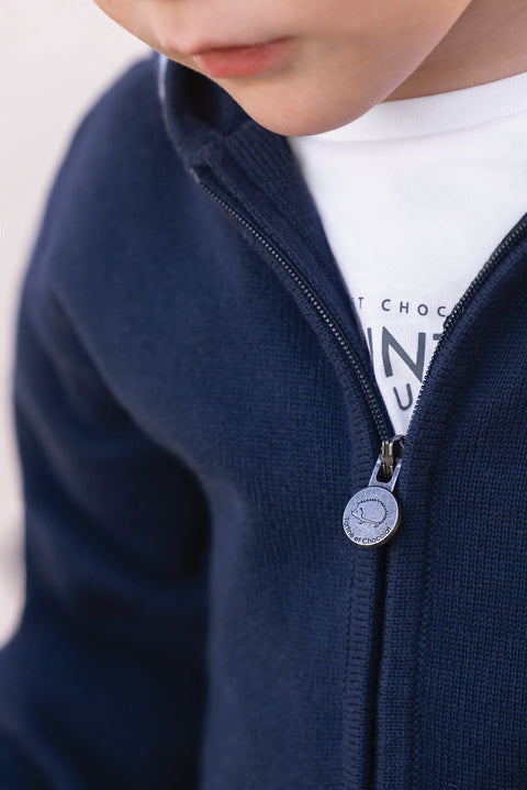 Gilet - Marine coton capuche - Image principale