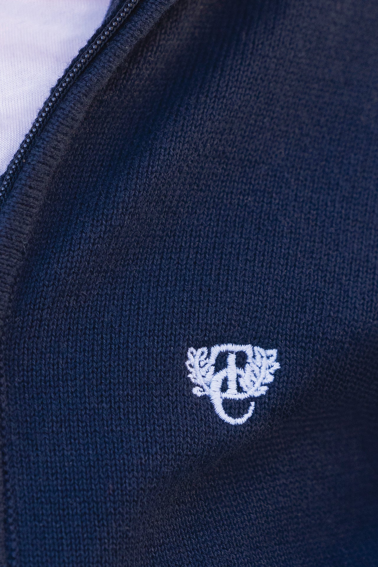 Cardigan - Navy cotton Hood
