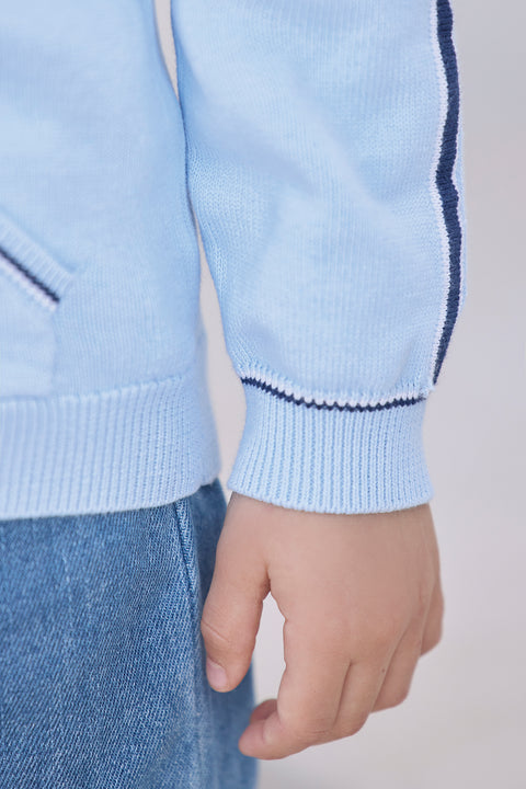 Chaqueta - Azul nube de algodon Capucha - Image principale