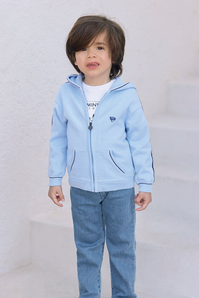 Chaqueta - Azul nube de algodon Capucha - Image principale