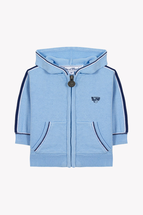 Gilet - Blu cotone nuvola Cappuccio - Image principale