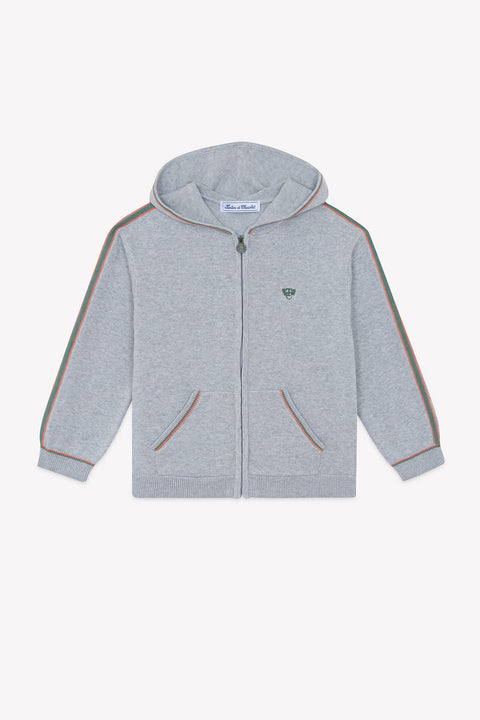 Gilet - Grigio erica di cotone Cappuccio - Image principale
