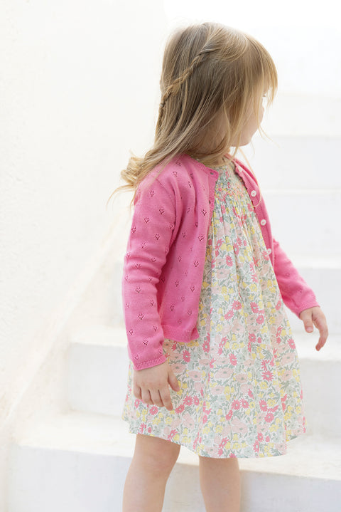 Cárdigan - Rosa algodón calado - Image principale