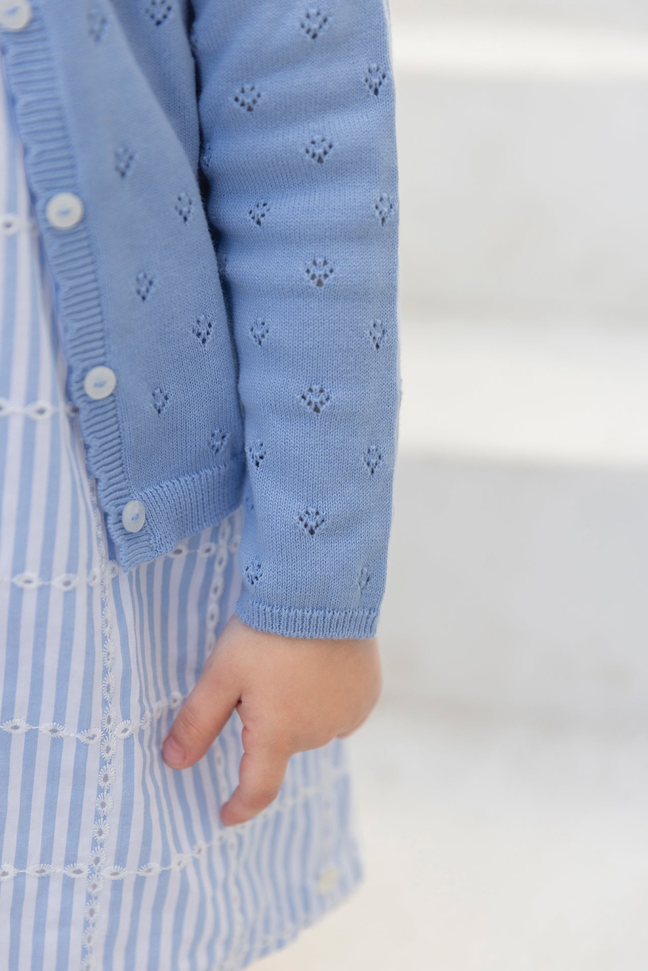 Cardigan - Azure openwork cotton
