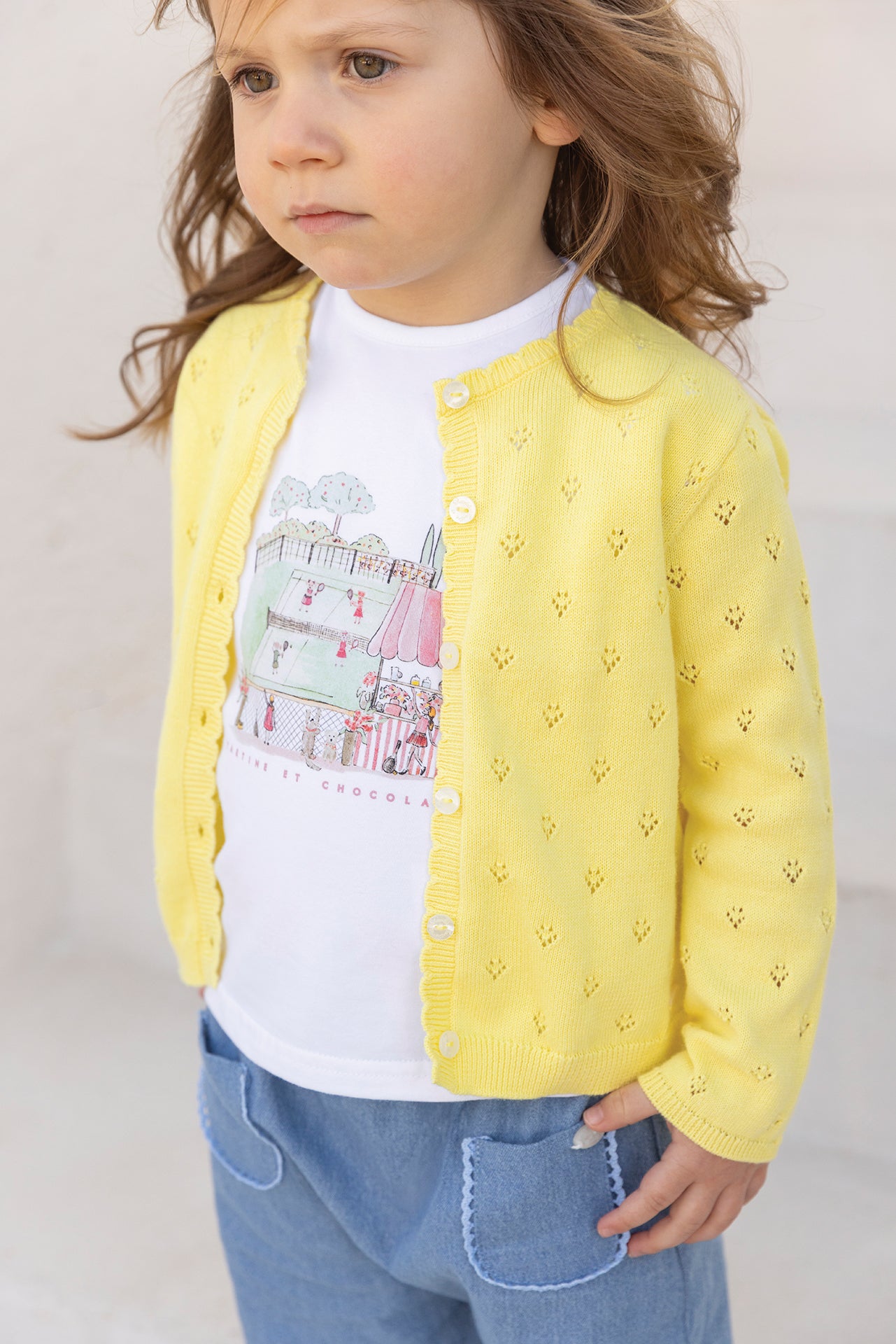 T-shirt - Blanc coton illustration tennis