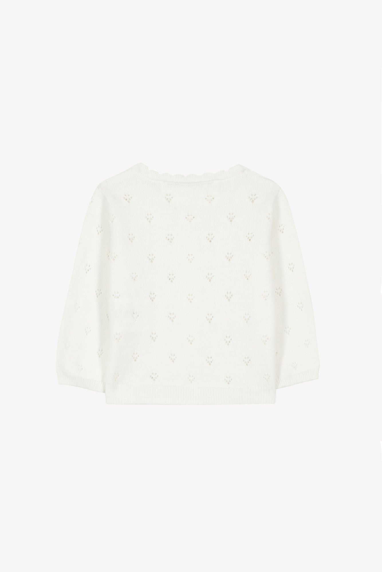 Strickjacke - Weiss durchbrochene Baumwolle