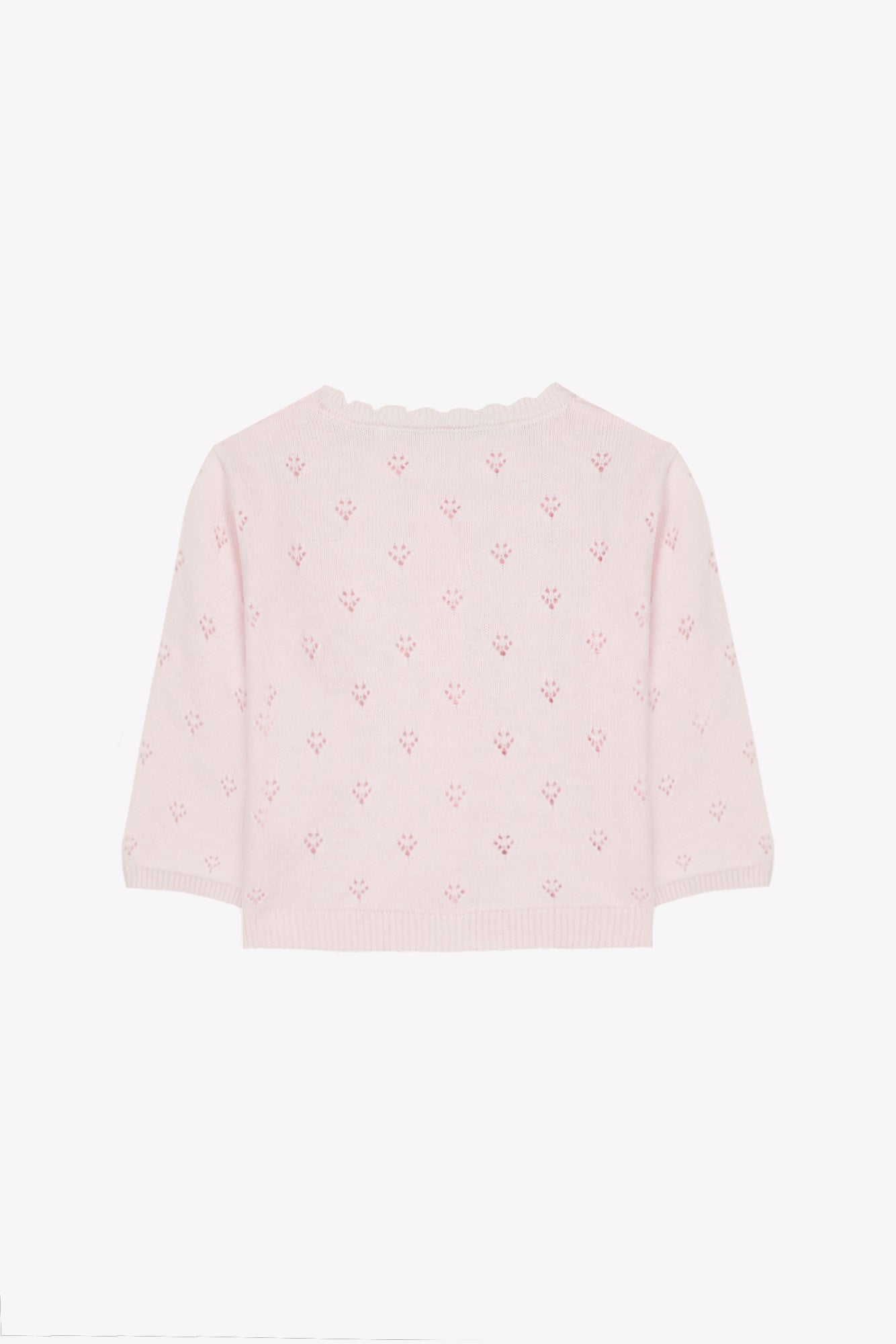 Strickjacke - Blassrosa durchbrochen