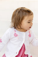 Cardigan - Pink cotton Embrodery Ribbon