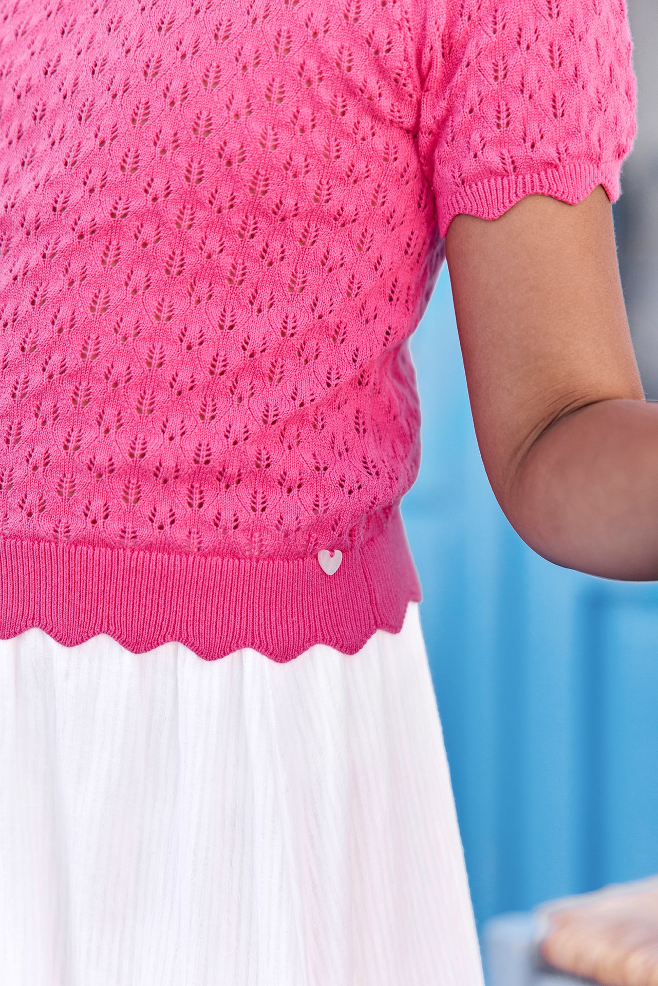 Trui - Rood opengewerkte katoen