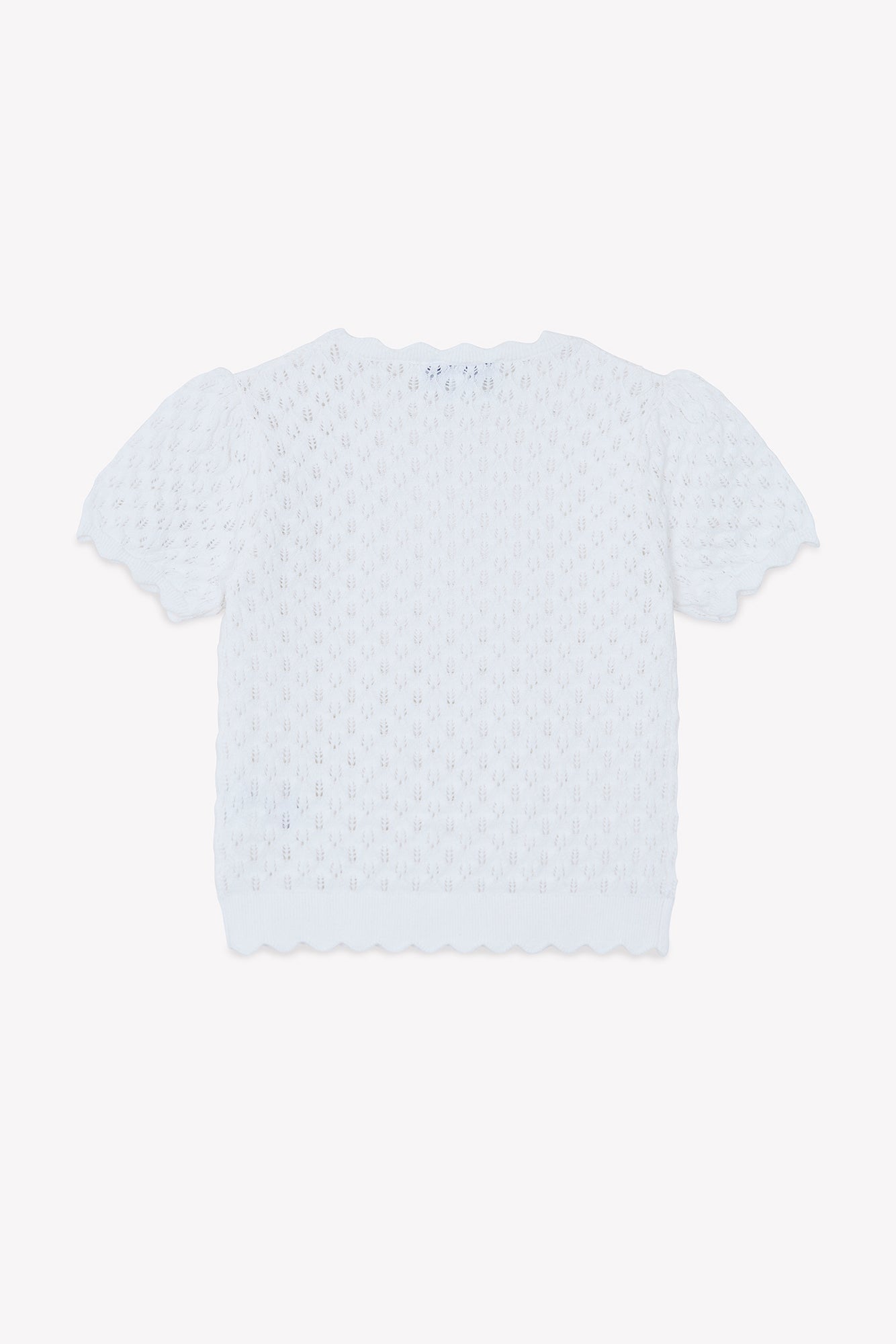 Trui - Wit katoen Geschulpt