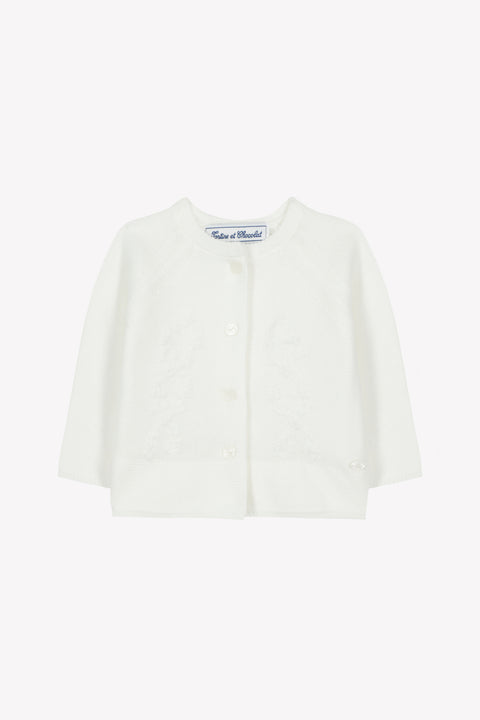 Cardigan - Madreperla  cotone Ricamo - Image principale