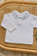 Trui - Wit Borduurwerk bloemig