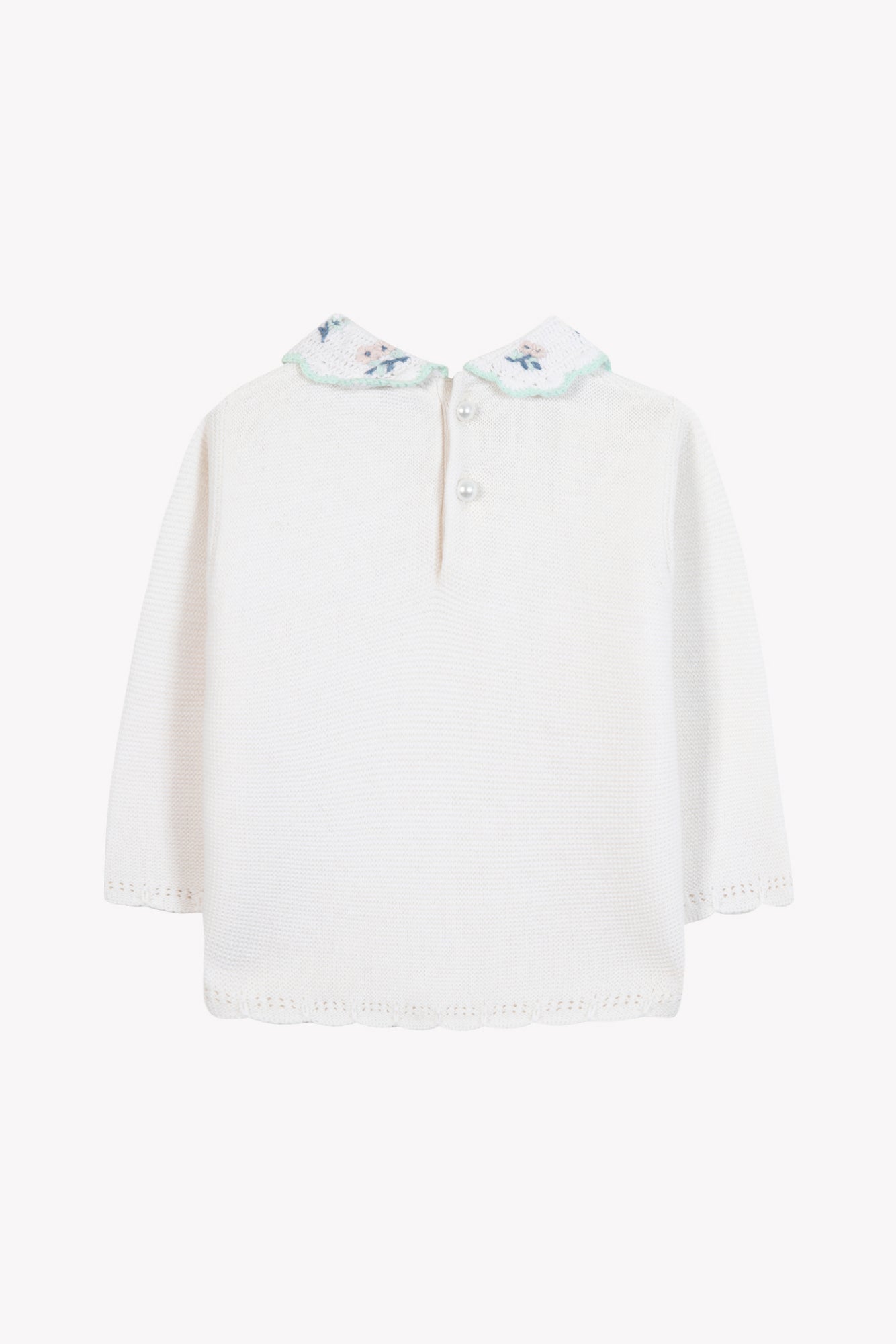 Trui - Wit Borduurwerk bloemig