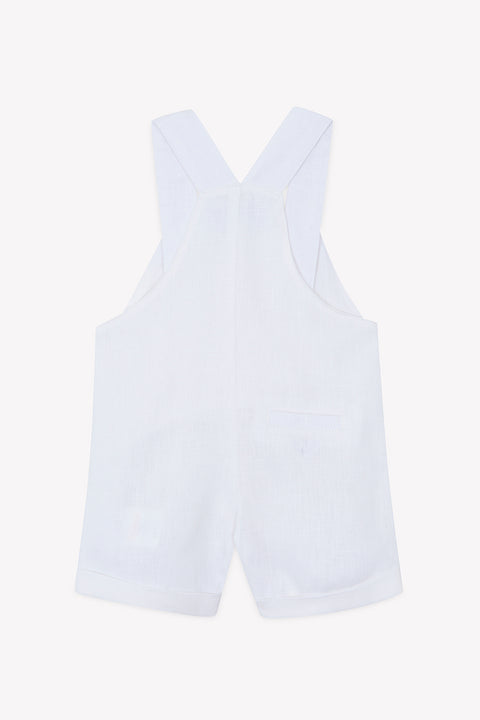 Kurze Overalls - Weiss Leinen Zeremonie - Image principale