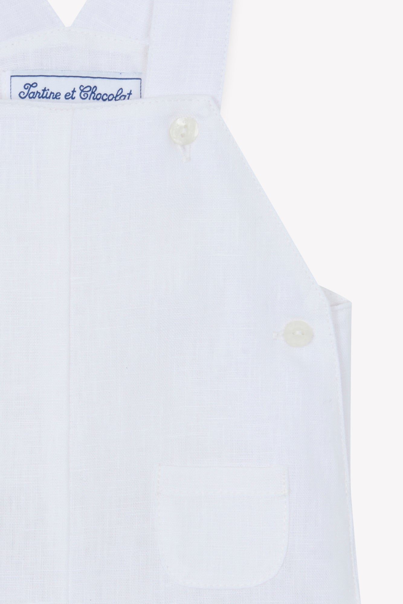 Kurze Overalls - Weiss Leinen Zeremonie