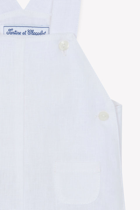 Kurze Overalls - Weiss Leinen Zeremonie - Image principale