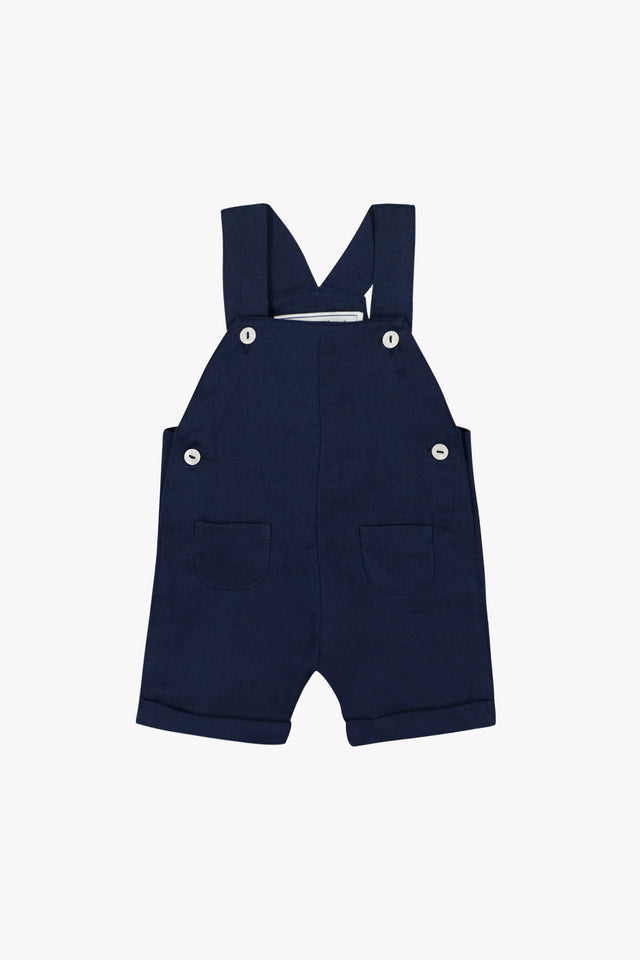 Kurze Overalls - Marineblau Leinen Zeremonie - Image principale