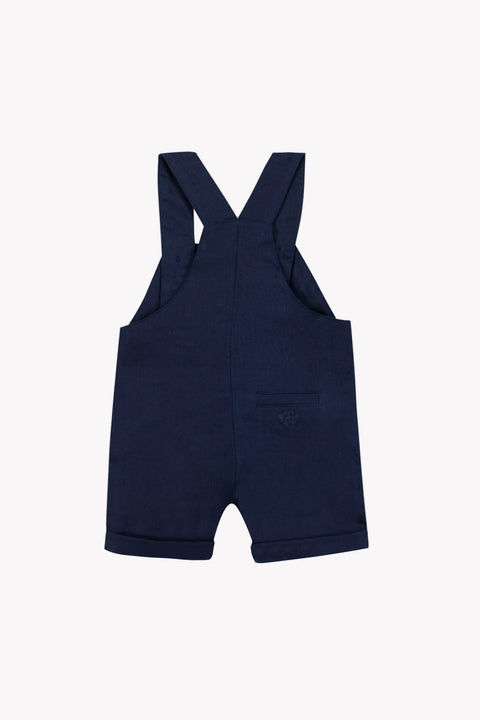 Kurze Overalls - Marineblau Leinen Zeremonie - Image principale