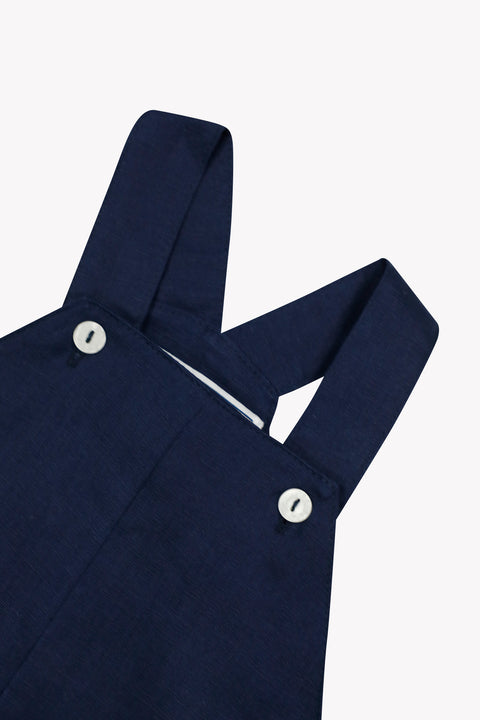 Kurze Overalls - Marineblau Leinen Zeremonie - Image principale