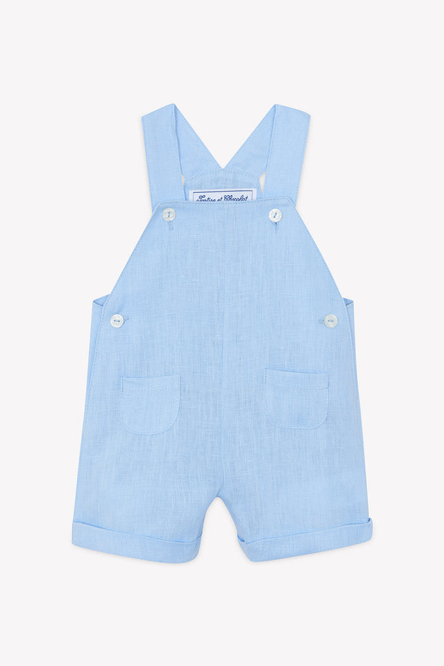 Kurze Overalls - Blau Wolke Leinen Zeremonie - Image principale