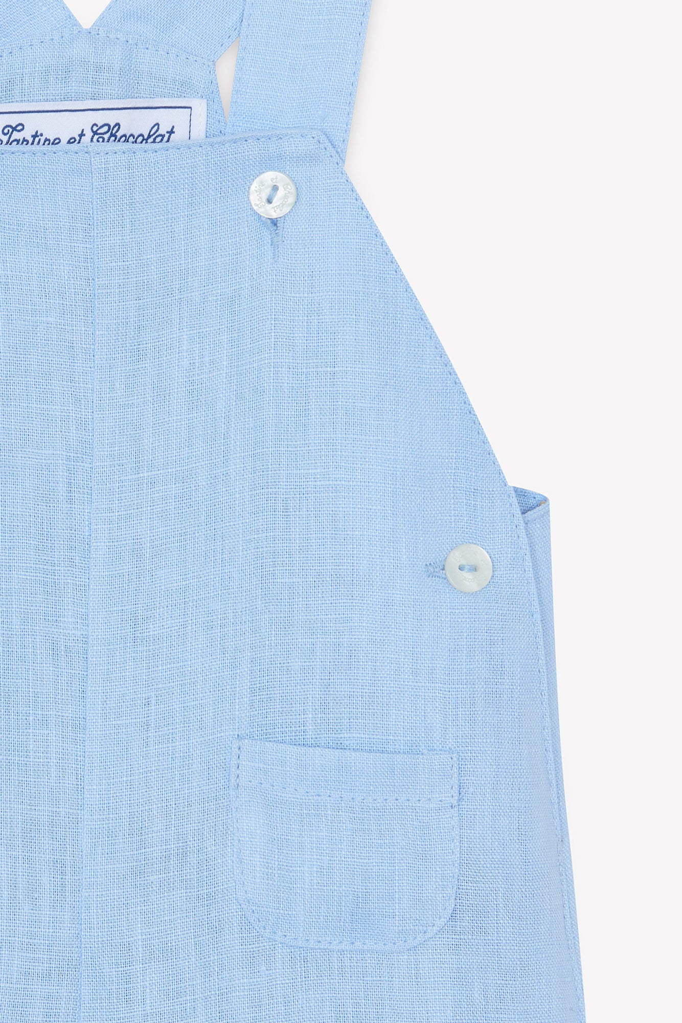 Kurze Overalls - Blau Wolke Leinen Zeremonie