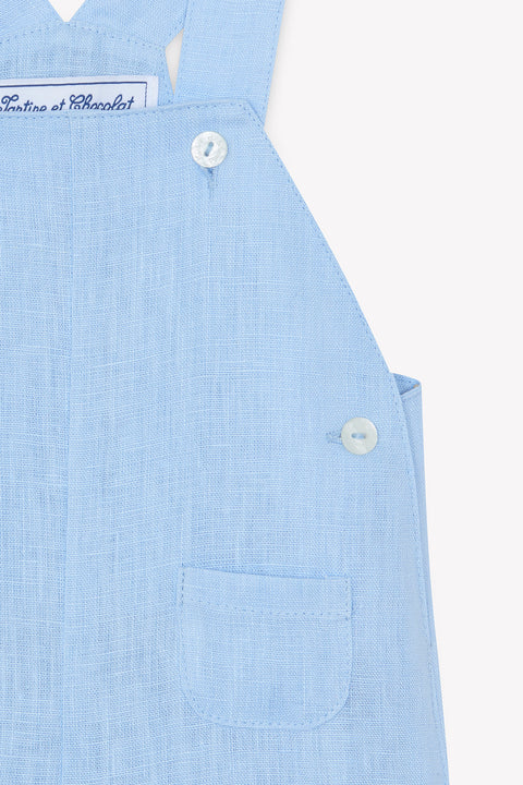 Kurze Overalls - Blau Wolke Leinen Zeremonie - Image principale