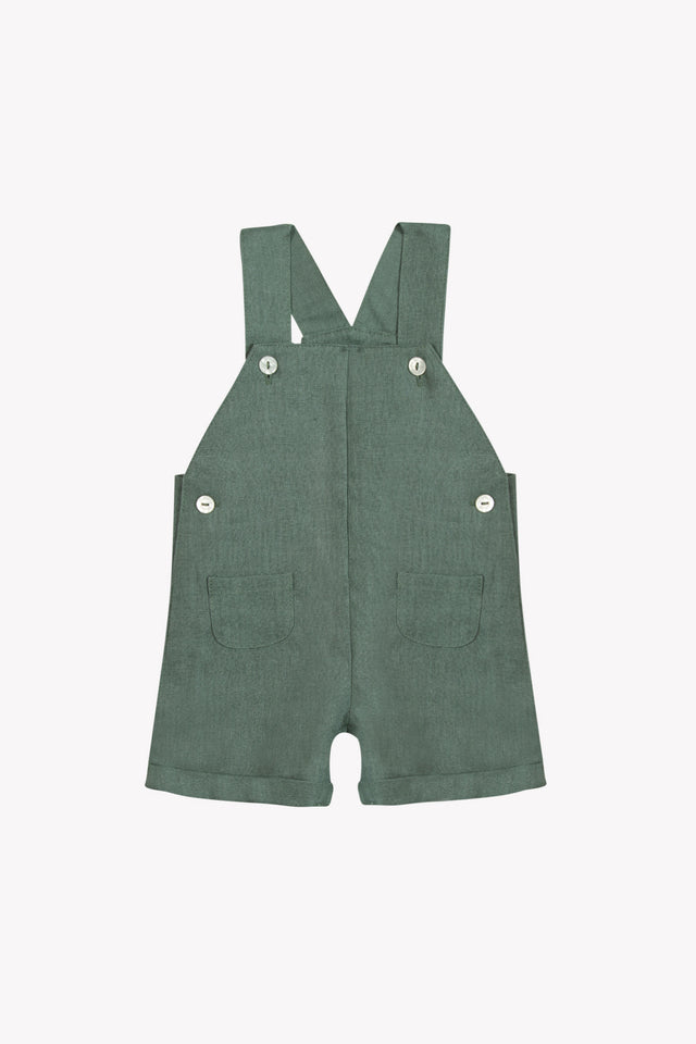 Kurzer Overall – Khaki Leinen - Image principale