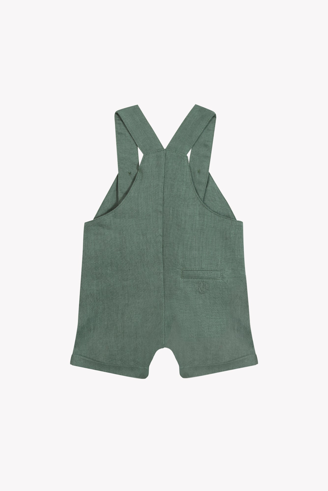 Kurzer Overall – Khaki Leinen