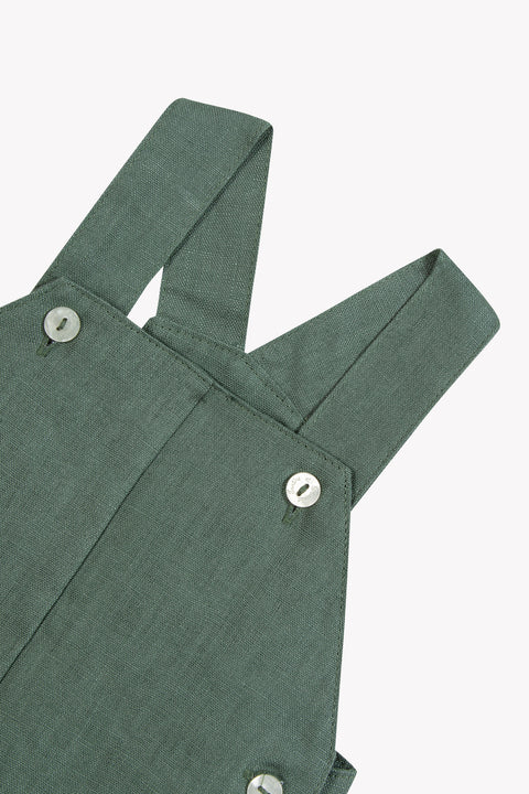 Kurzer Overall – Khaki Leinen - Image principale
